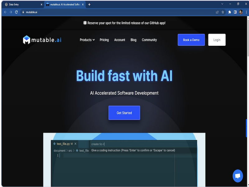 MutableAI is an AI-accelerated software development tool to quickly create high-quality code with ease.